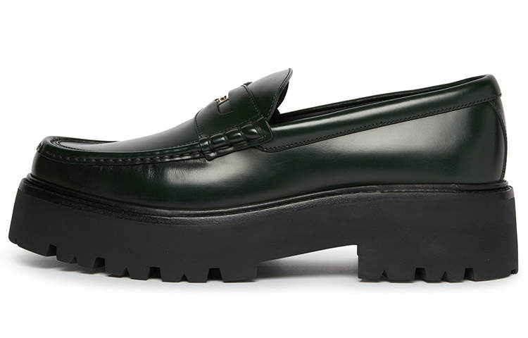 CELINE CELINE Chunky Bull Penny Loafers Bottle Green