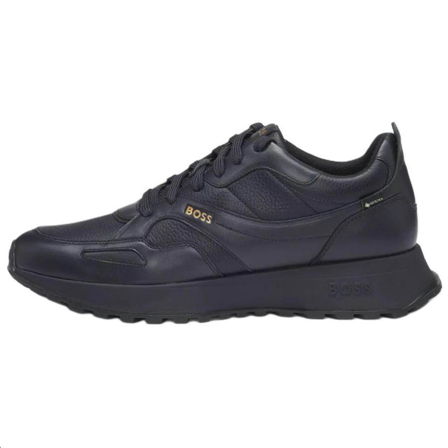 HUGO BOSS Leather Low top Casual Shoes Men's Dark Blue