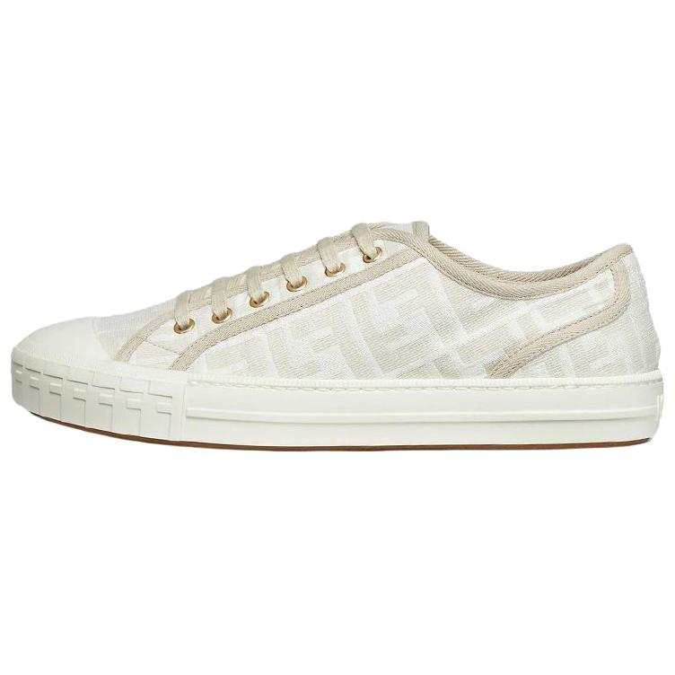 FENDI Domino Low top Stylish Skateboarding Shoes Men's White