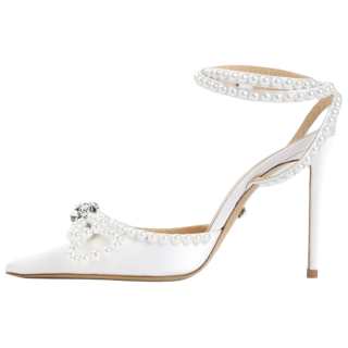 Mach & Mach Bow Embellished Pointed Toe Pumps