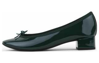 Repetto Patent Leather Slip on Ballet Shoes Women's Dark Green