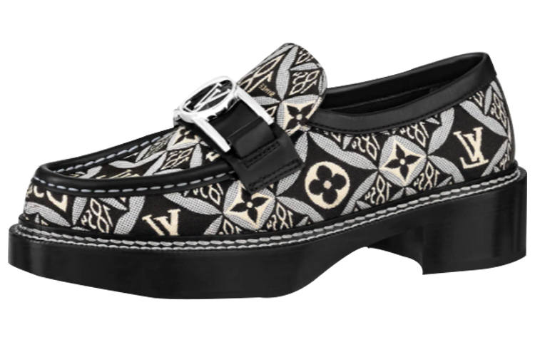 LOUIS VUITTON Lv Academy Shoes 'Black With Monogram' Women's