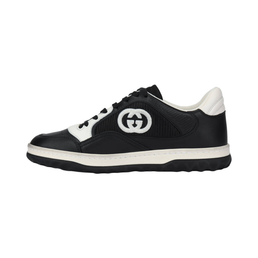 GUCCI MAC80 Stylish Skateboarding Shoes Women's Black White Distressed