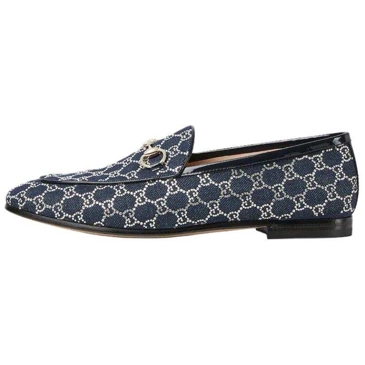 Gucci Wmns Gg Jordaan Loafer 'Blue Denim Crystal' Women's