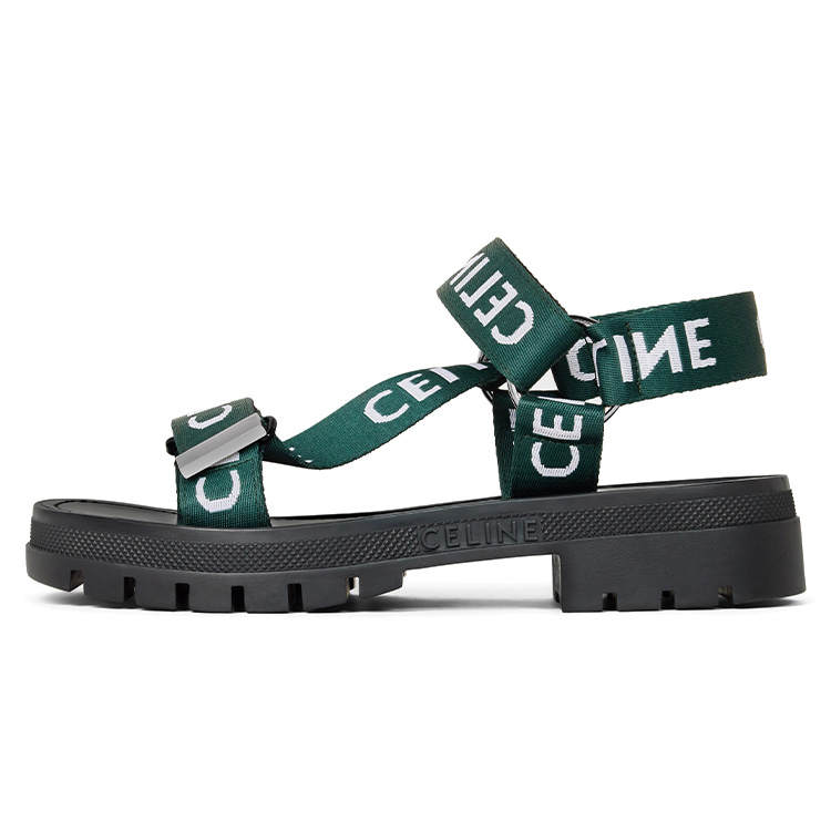 CELINE CELINE Leather Beach Sandals Women's Green