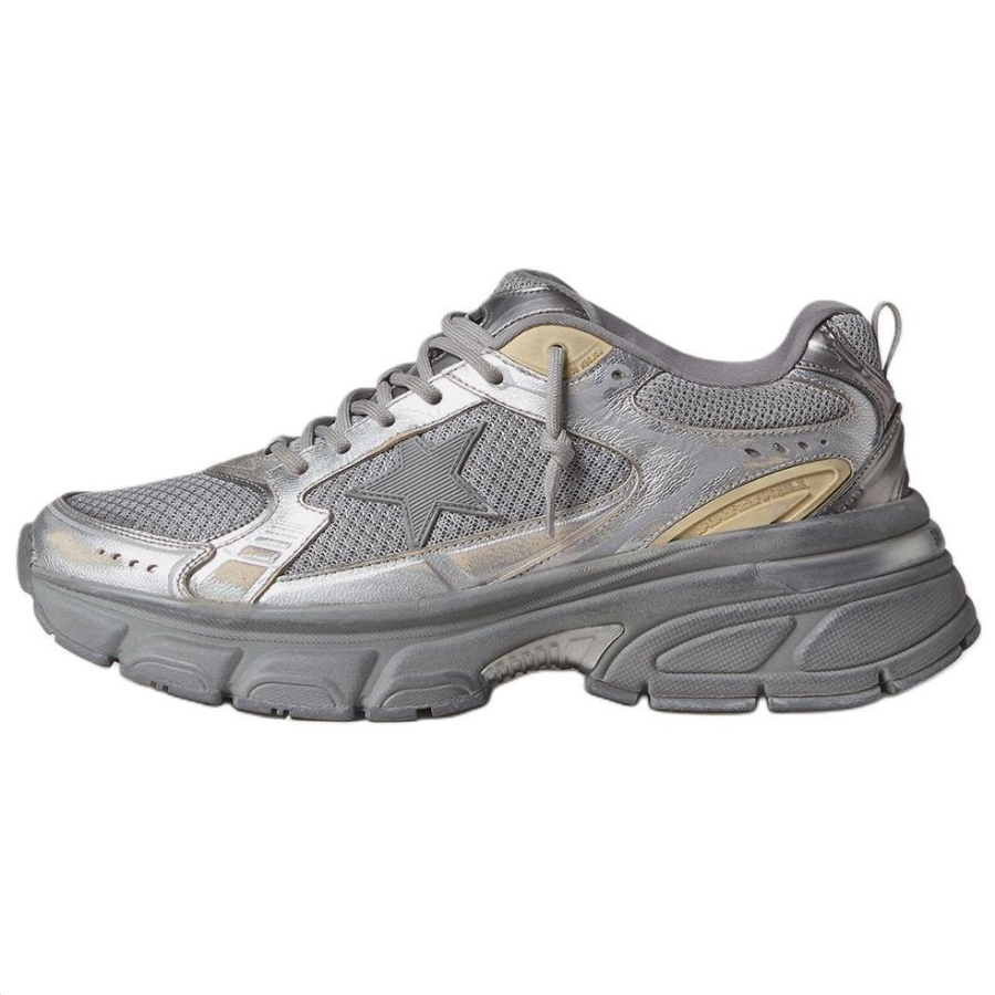 Golden Goose Lightstar Low top Casual Shoes Men's Silver