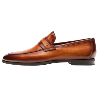 Magnanni Linea Fle Leather Loafers Men's Brown Red