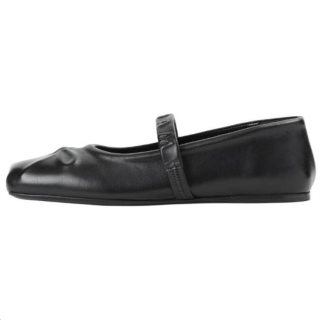 MARNI Sheepskin Flat Mary Jane Shoes Women's Black