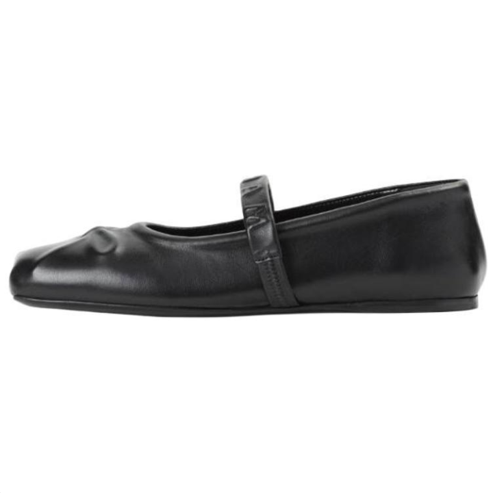 MARNI MARNI Sheepskin Flat Mary Jane Shoes Women's Black