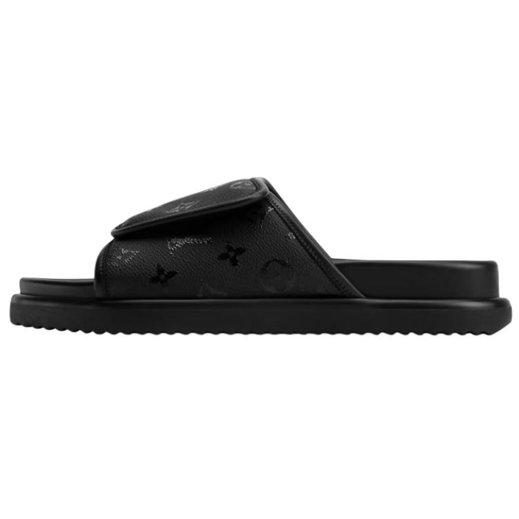 LOUIS VUITTON Miami Slide Slippers Men's Black