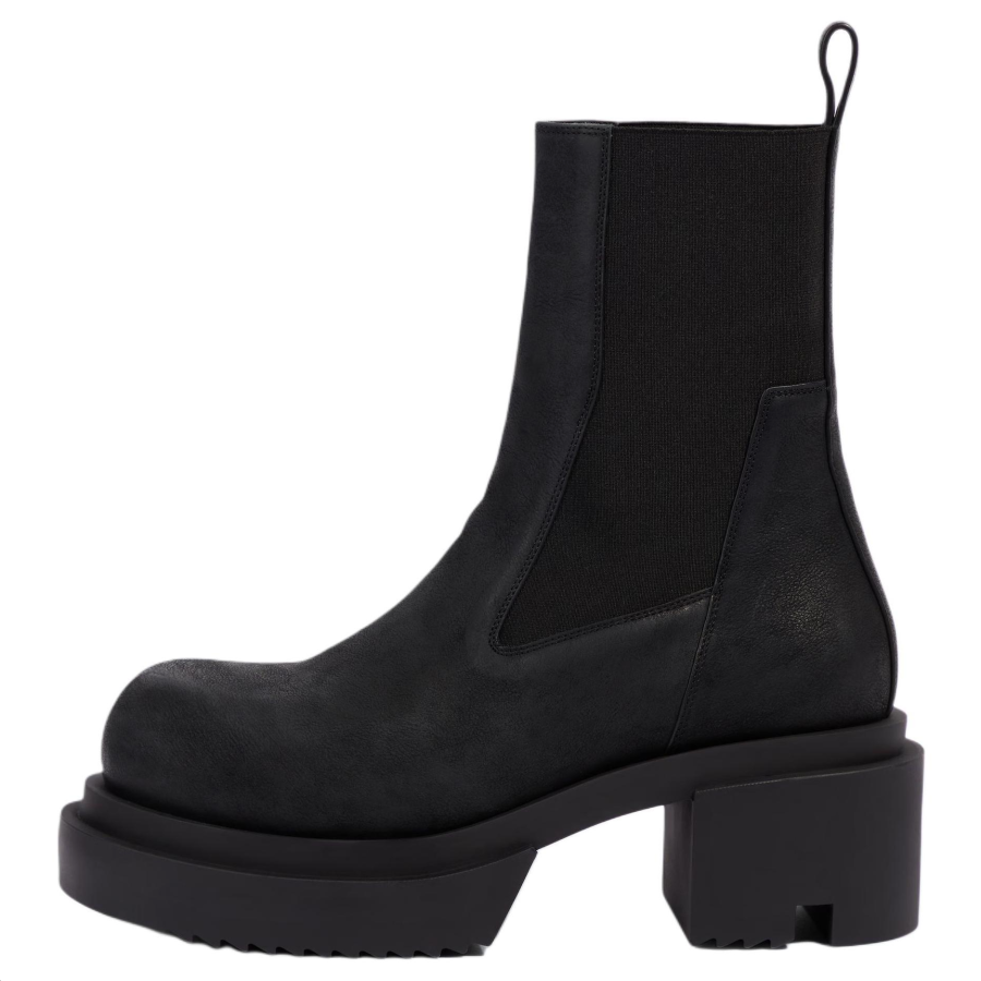 RICK OWENS RICK OWENS/RO Beatle Leather Short Chelsea Boots 7.5cm Men's Black