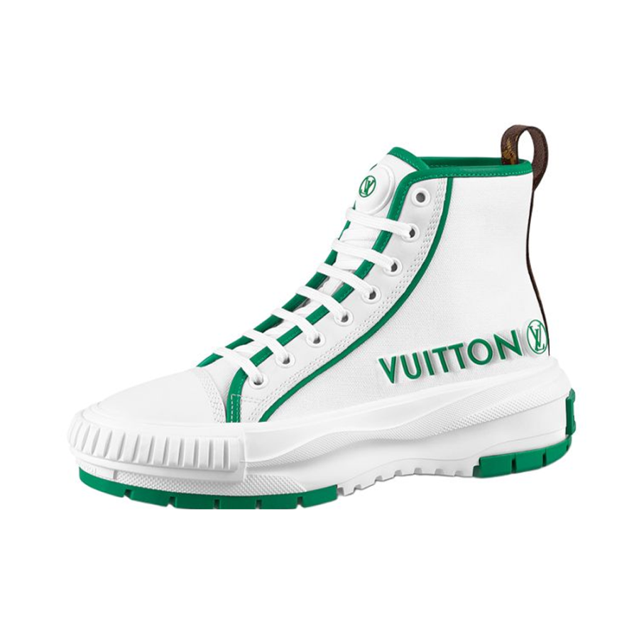 LOUIS VUITTON Squad Ankle Sneakers 'White Green' Women's