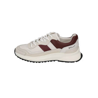 BALLY Cow Leather Low top Casual Shoes Men's White & Red