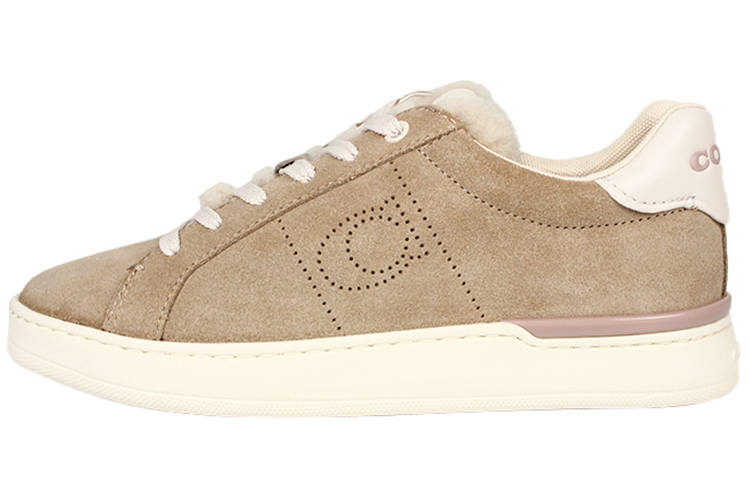 COACH Low top Stylish Skateboarding Shoes Women's Light Brown