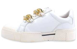 LOVE MOSCHINO Leather Skateboard Shoes Women's White
