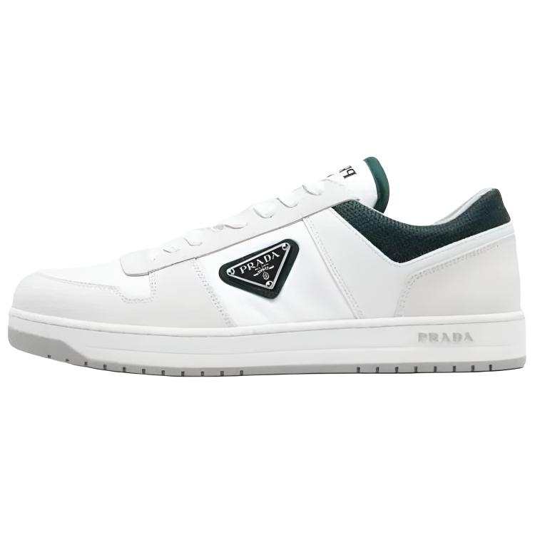 PRADA PRADA Downtown Leather Low top Skateboard Shoes Men's Gray White