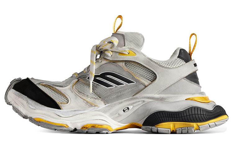 Balenciaga Cargo Low top Chunky Sneakers Men's Gray & Black & Yellow