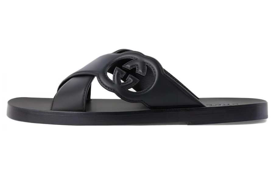 GUCCI GUCCI Interlocking Slide Slippers Men's Black