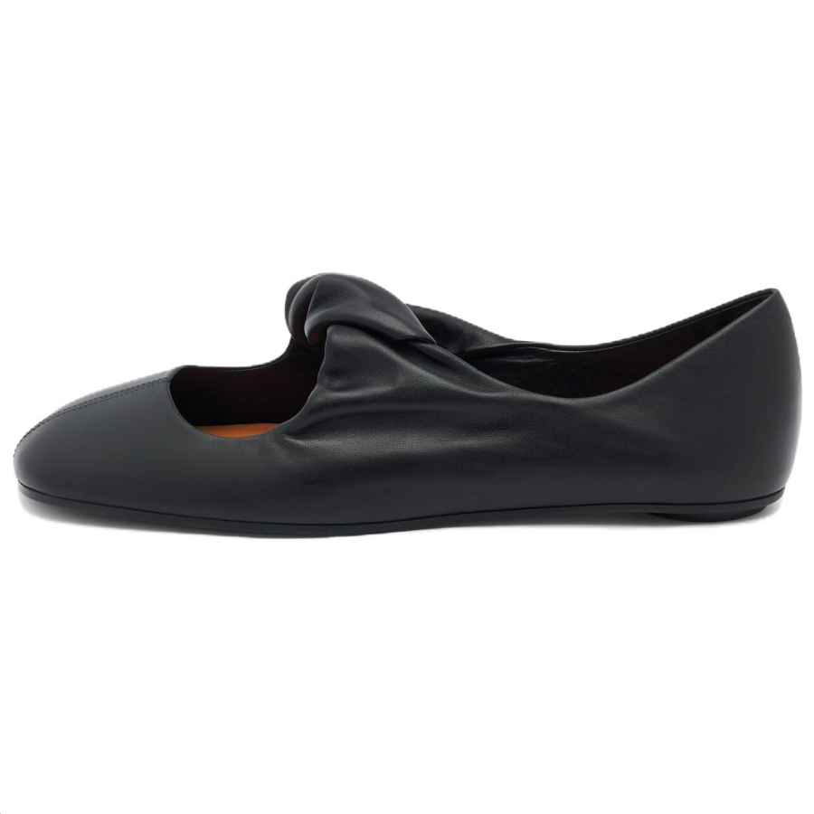 Alexander McQueen Twist Detailed Round Toe Ballet Flats Women's