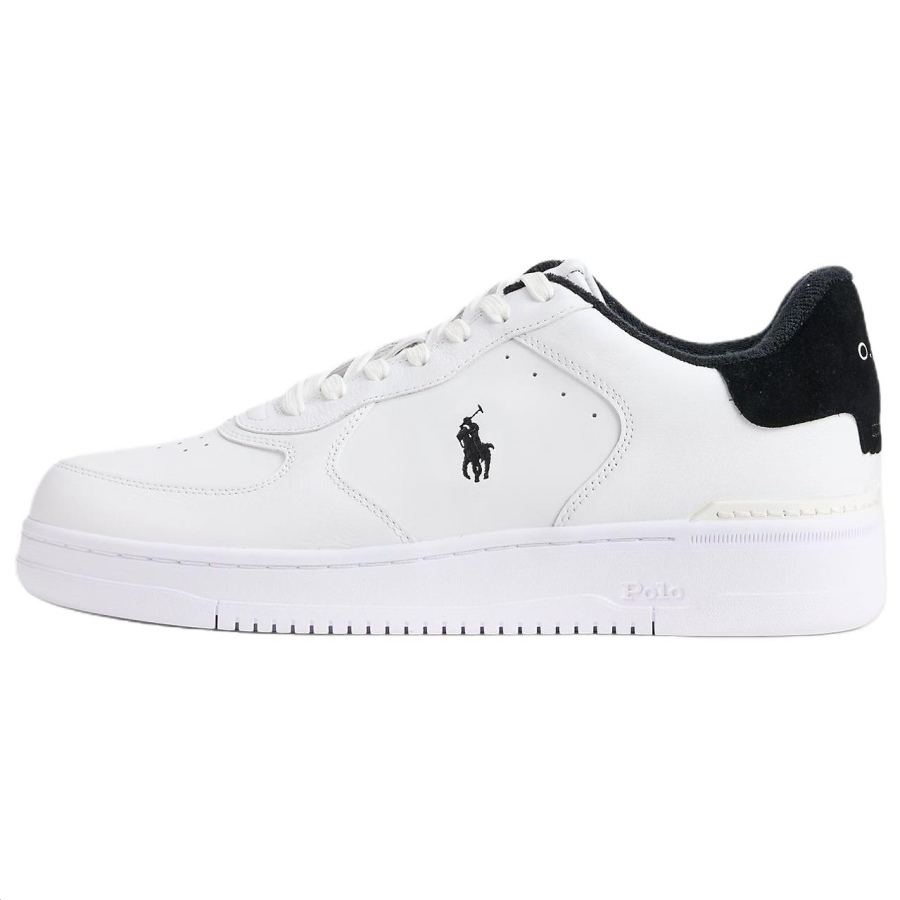 Polo Ralph Lauren Court Masters Leather Low top Skateboard Shoes Men's White & Black