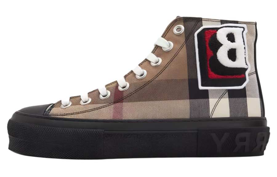Burberry High top Stylish Skateboarding Shoes Men's Plaid