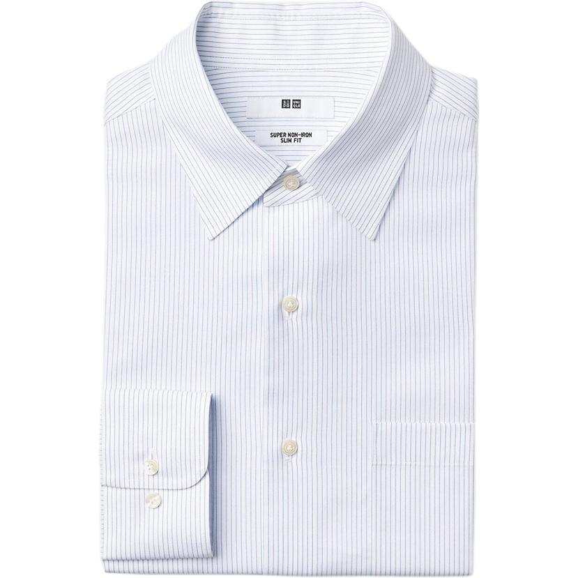UNIQLO Shirts Men's Pink/Blue Wide Spread Collar Moderate