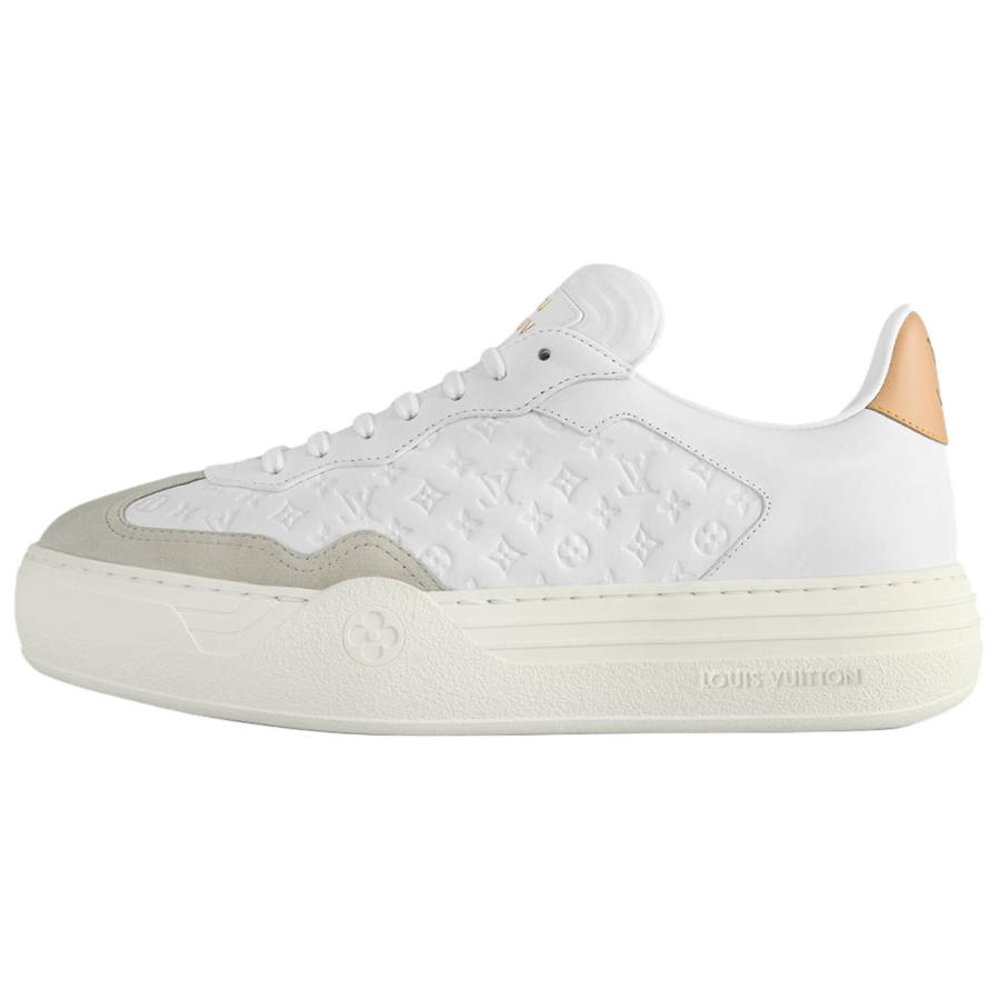 LOUIS VUITTON Groovy Cow Leather Low top Skateboard Shoes Women's Ecru