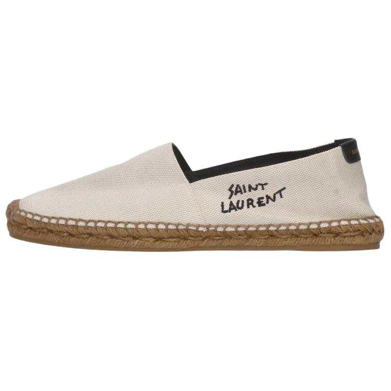 SAINT LAURENT Logo Embroidered Slip On Espadrilles Women's