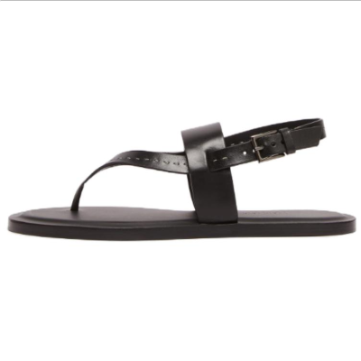 MaxMara Leather One Strap Sandals Women's Black