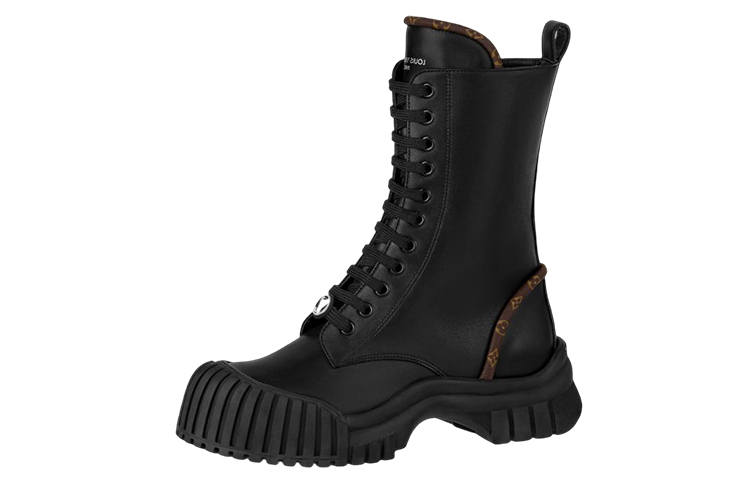 LOUIS VUITTON LOUIS VUITTON Lv Circle Ruby Flat Ranger Boots 'Black With Brown Monogram' Women's