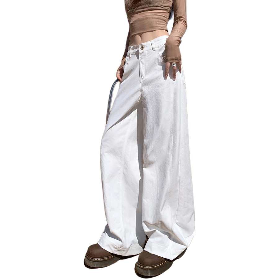 Tonlion Casual Pants Women's Moderate Wide Leg Pants