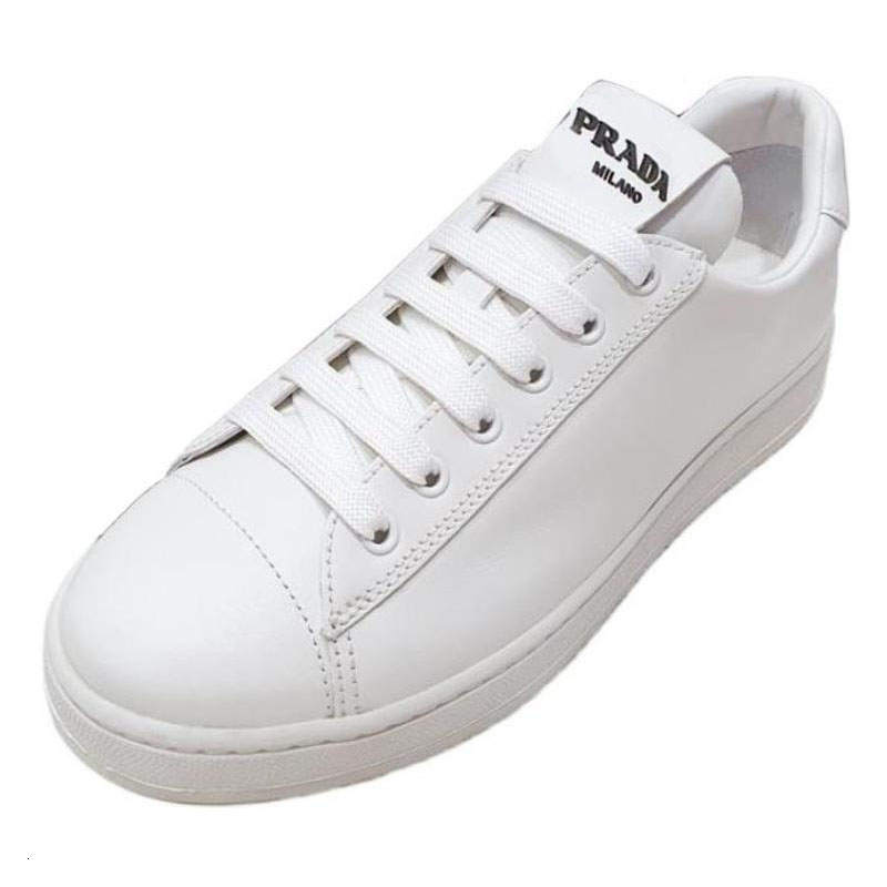 PRADA PRADA Leather Low top Skateboard Shoes Unisex White