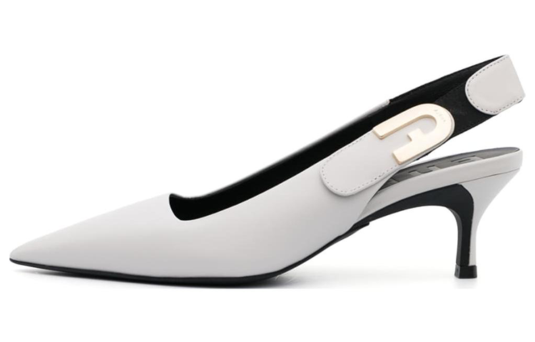 Furla Leather Slim Heel High Heels Women's Ivory White