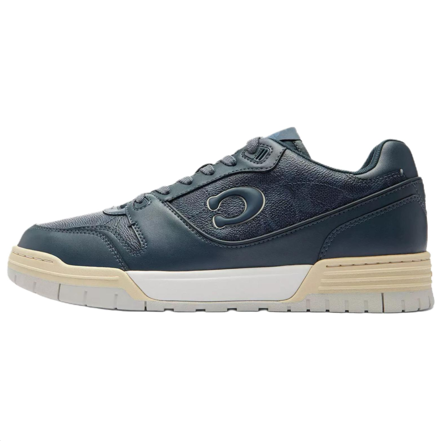 COACH Soho Textile, Leather Low top Skateboard Shoes Men's Blue