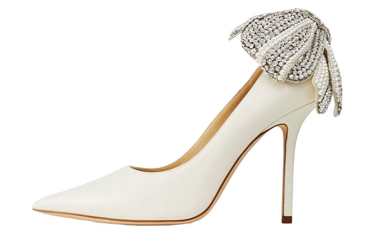 Jimmy Choo LOVE Slim Heel High Heels 10cm Women's White