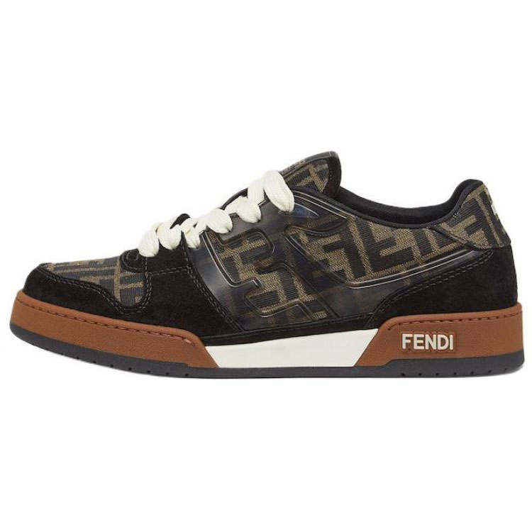 FENDI Match Low top Skateboard Shoes Men's Brown