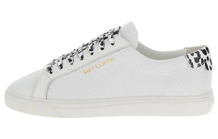 SAINT LAURENT SAINT LAURENT Cow Leather Low top Stylish Skateboarding Shoes Women's White Black