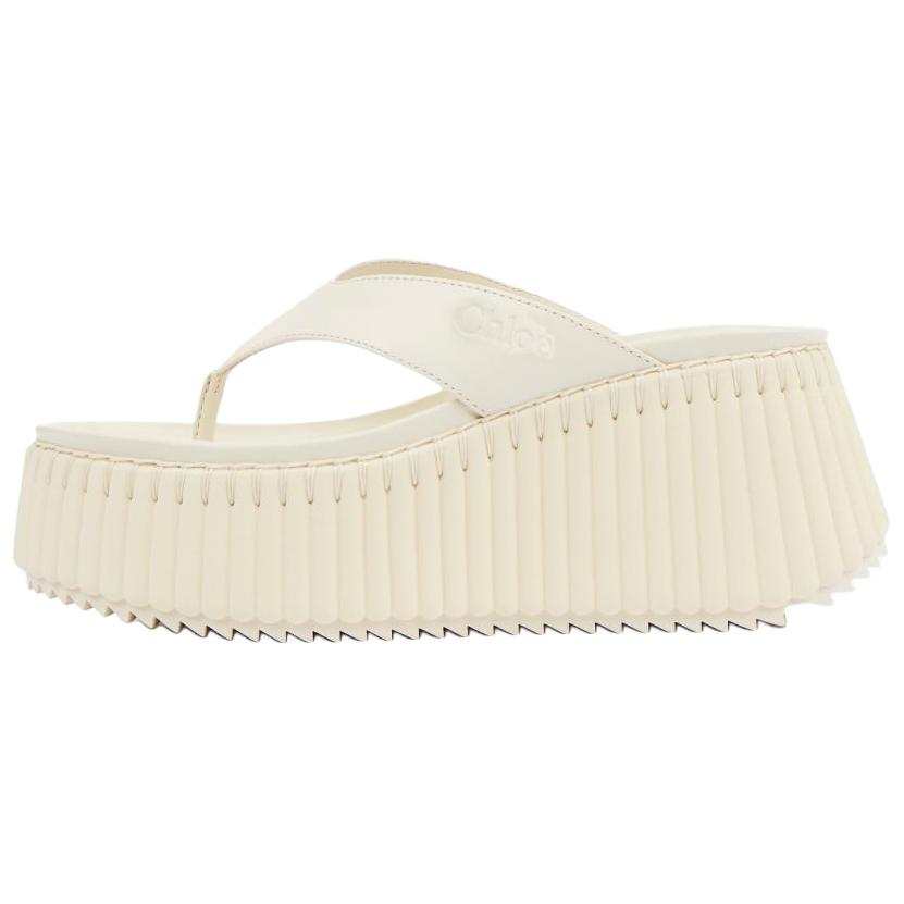 Chloé Chloe Nama EVA Rubber Sole Flip Flops 8cm Women's White