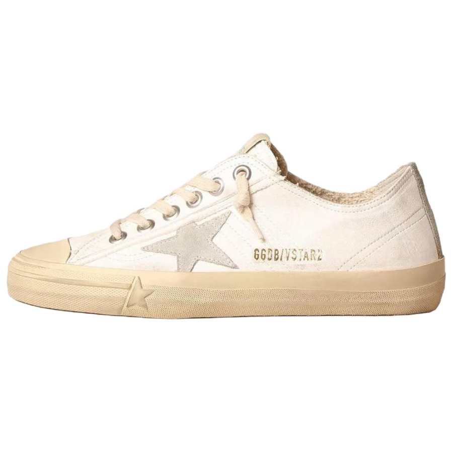 Golden Goose V Star Leather Low top Skateboard Shoes Women's Ice Gray Distressed