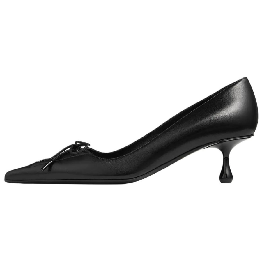 Jimmy Choo Scarlett Leather Irregular Heel High Heels 5CM Women's Black