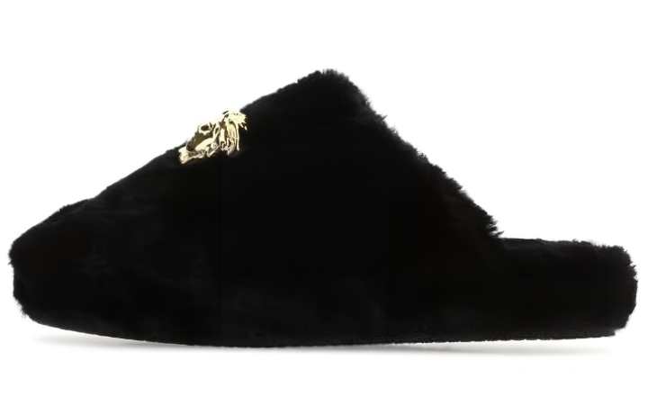VERSACE VERSACE La Medusa Comfortable Quiet Closed Toe Slippers Women's Black