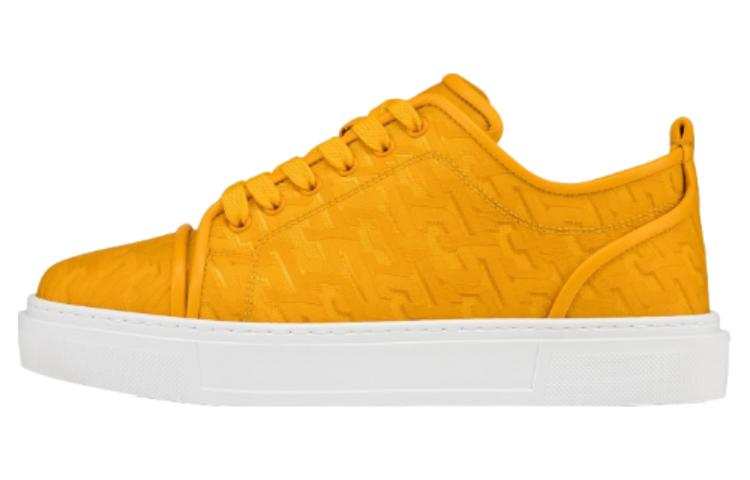 Christian Louboutin CL LUBOTING Leather Low top Skateboard Shoes Men's Yellow