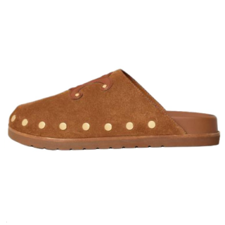 CELINE Rubber Sole Closed Toe Slippers Women's Brown