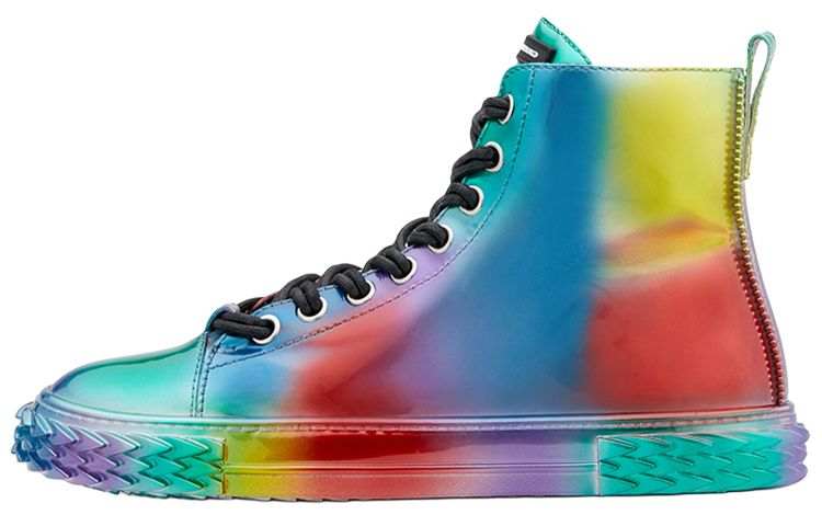 Giuseppe Zanotti Giuseppe Zanotti/GZ Blabber Leather High top Skateboard Shoes Men's Multicolor Rendering