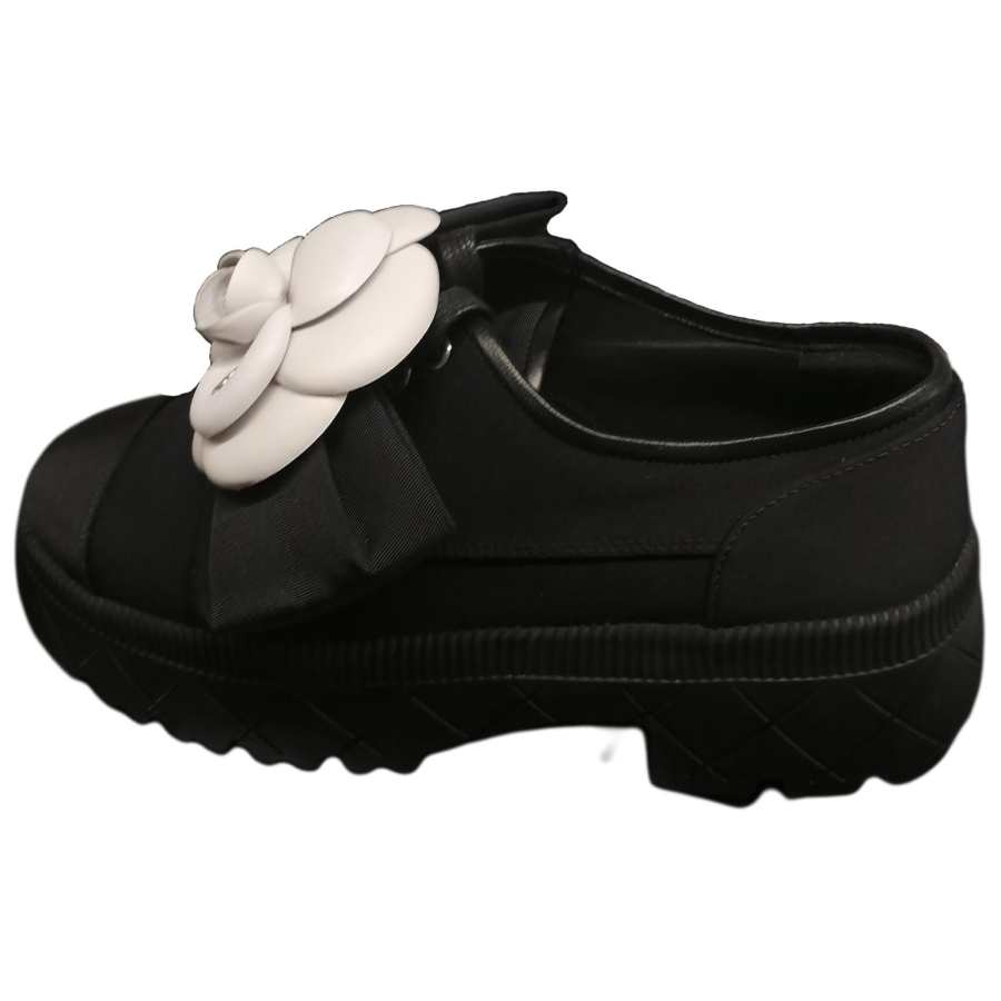 CHANEL Polyester Casual Shoes Women's Black