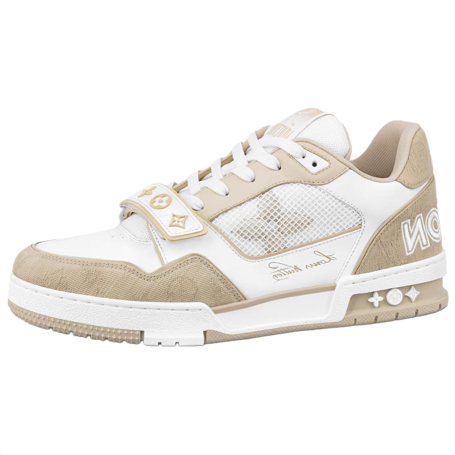 LOUIS VUITTON Louis Vuitton Trainer Sneaker 'Velcro Strap - Beige Monogram Denim'