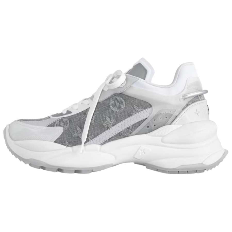LOUIS VUITTON Run 55 Denim Low top Chunky Sneakers Women's Gray