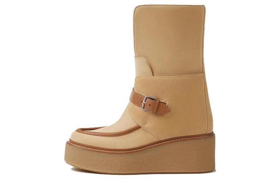 HERMES HERMES Hemisphere Suede Ankle Boots Women's Umber