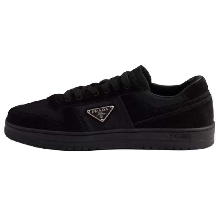 PRADA Downtown Re Nylon Cow Leather Low top Skateboard Shoes Men's Black