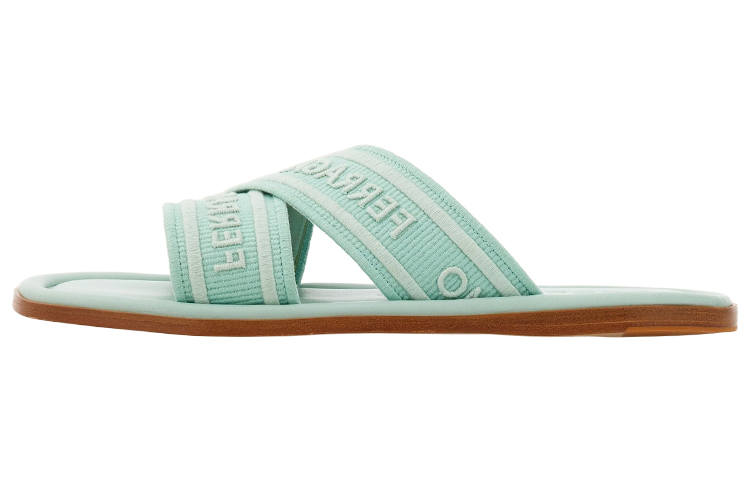 Ferragamo FERRAGAMO Logo-print Round-toe Slides